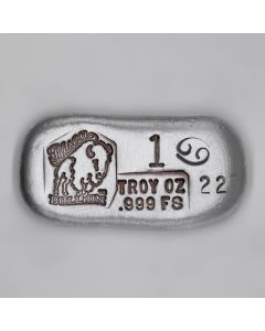 1 Troy Ounce Silver Bar - Cancer 2022