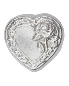 2 Troy Ounce Silver Rose Heart
