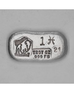1 Troy Ounce Silver Bar - Pisces 2021