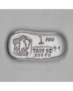 1 Troy Ounce Silver Bar - Aquarius 2021