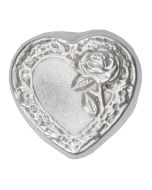 2 Troy Ounce Silver Rose Heart