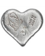 3 Troy Ounce Silver Heart