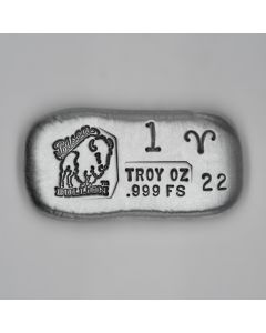 1 Troy Ounce Silver Bar - Aries 2022