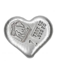 1 Troy Ounce Silver Heart