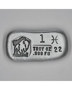1 Troy Ounce Silver Bar - Pisces 2022